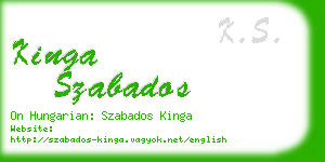 kinga szabados business card